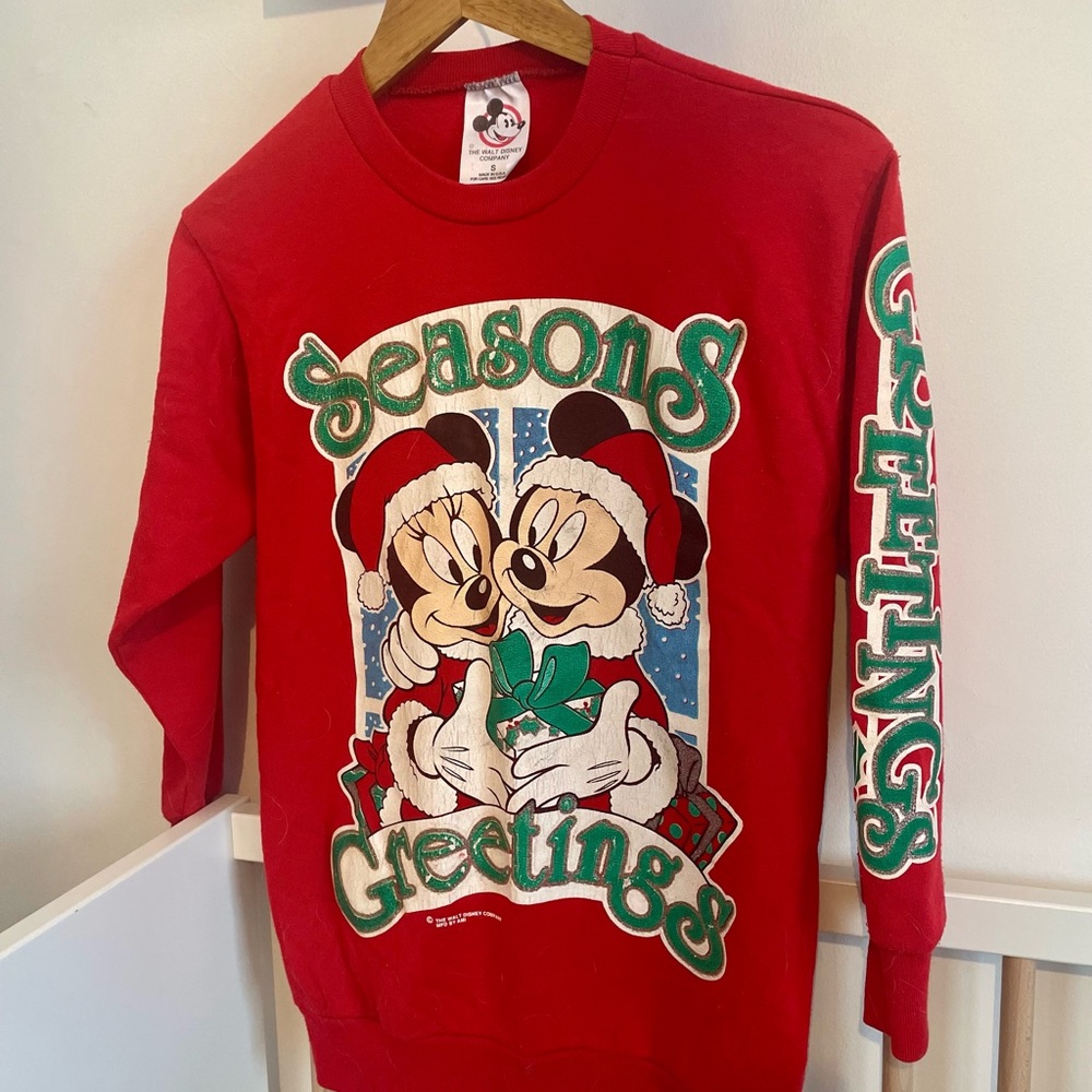 Disney Red Mickey and Minnie Sweater